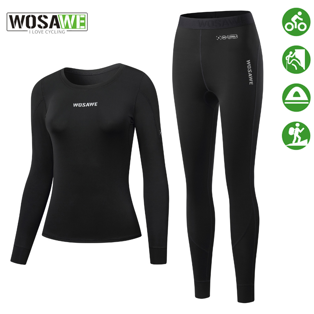 Compression Long Pant - WOSAWE Женское велосипедное термобелье, быстросохнущий комплект